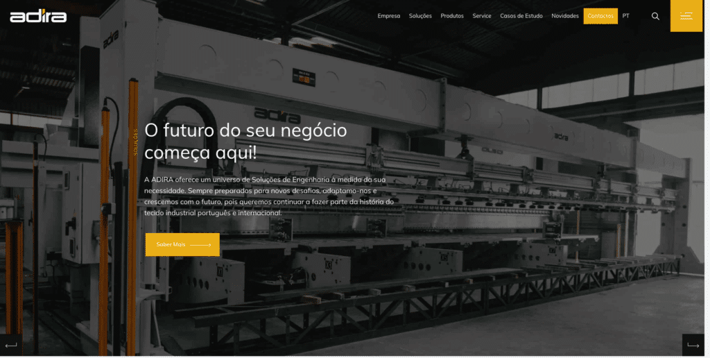 Website Adira apresentado no portfólio We For Bit