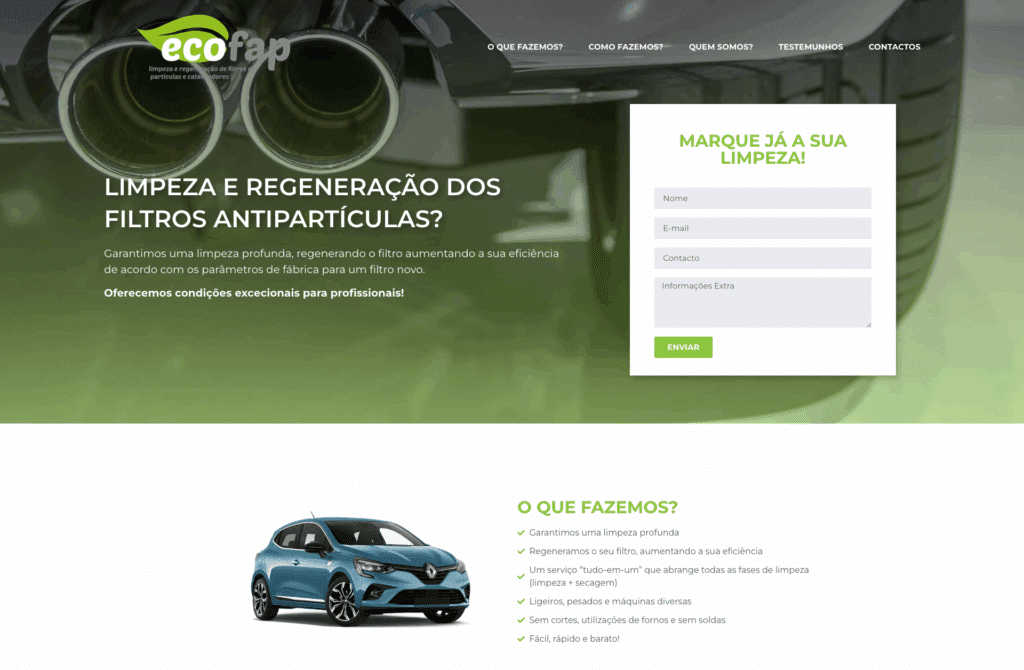 Website Ecofap apresentado no portfólio We For Bit