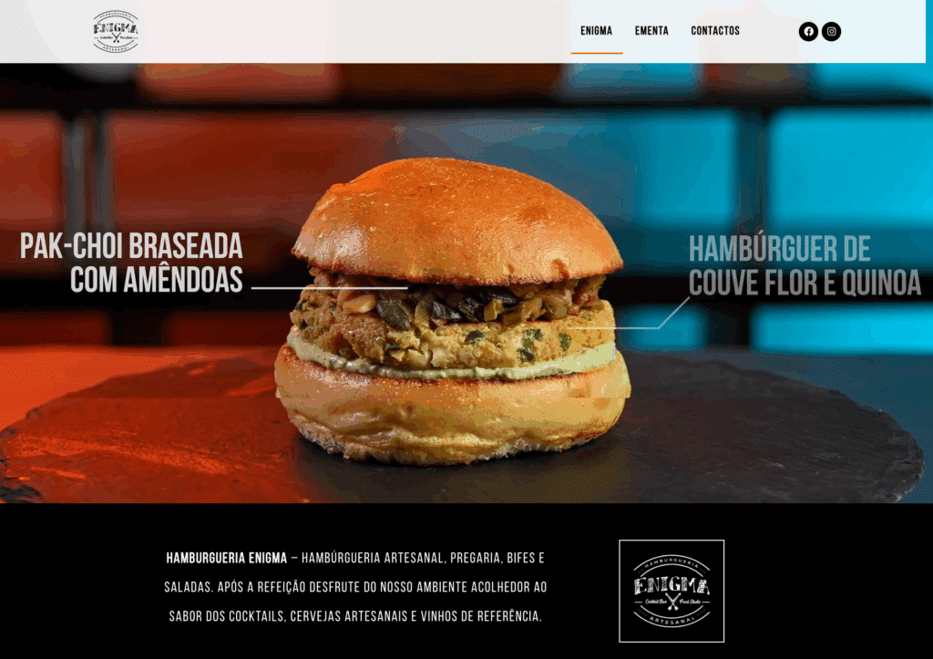 Website Enigma apresentado no portfólio We For Bit