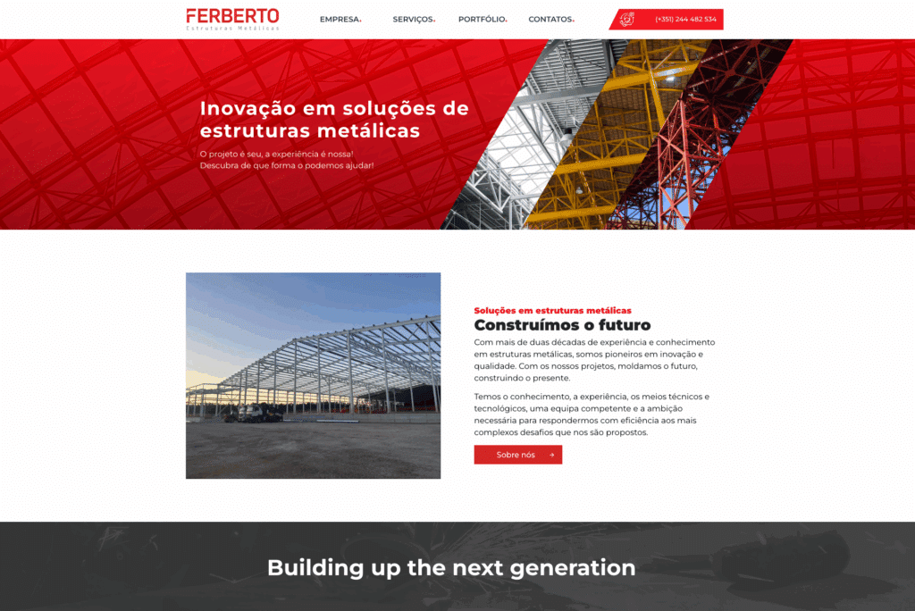 Website Ferberto apresentado no portfólio We For Bit