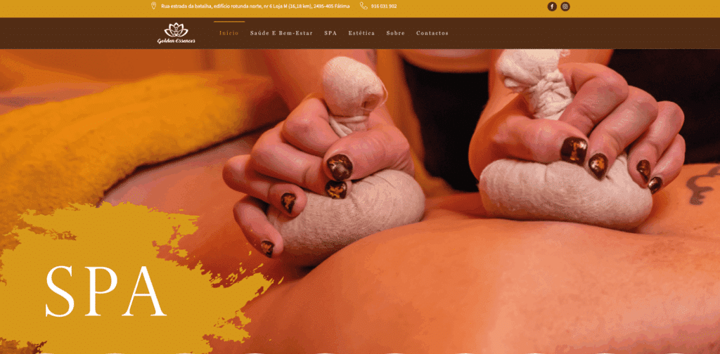 Website Golden Essences apresentado no portfólio We For Bit
