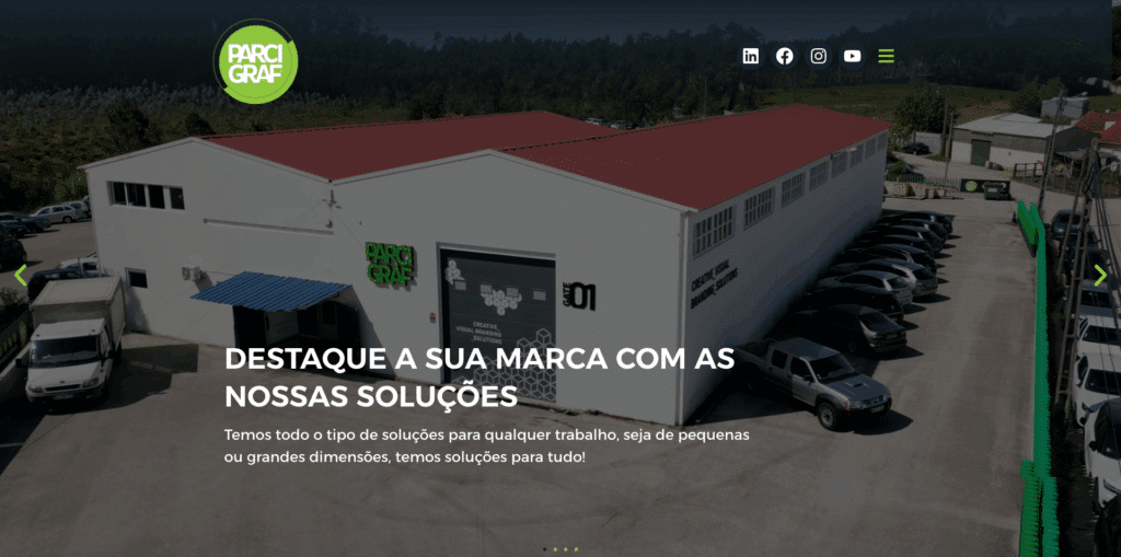 Website Parcigraf apresentado no portfólio We For Bit