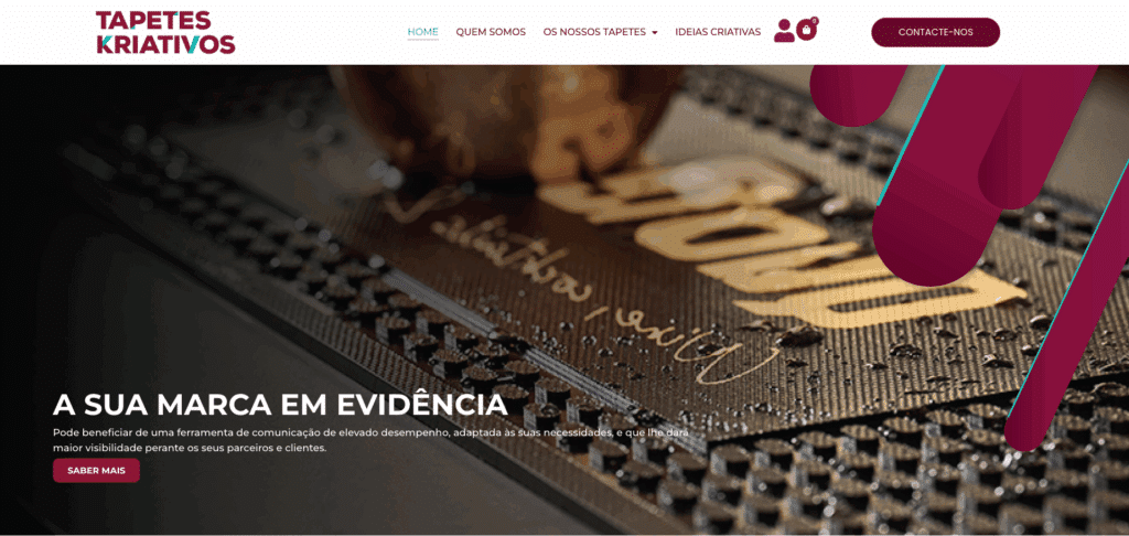 Website Tapetes Kriativos apresentado no portfólio We For Bit